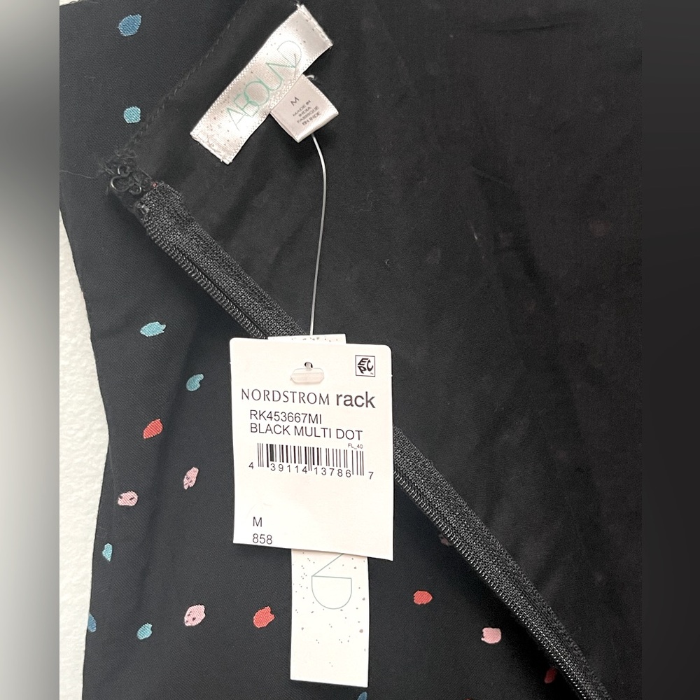 NWT Abound Slip Dress sz M Black with Multi-colored dots - Picture 5 of 6